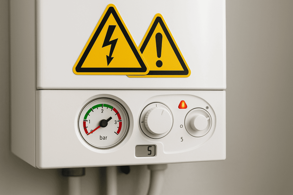 warning signs indicate a boiler pressure fault?